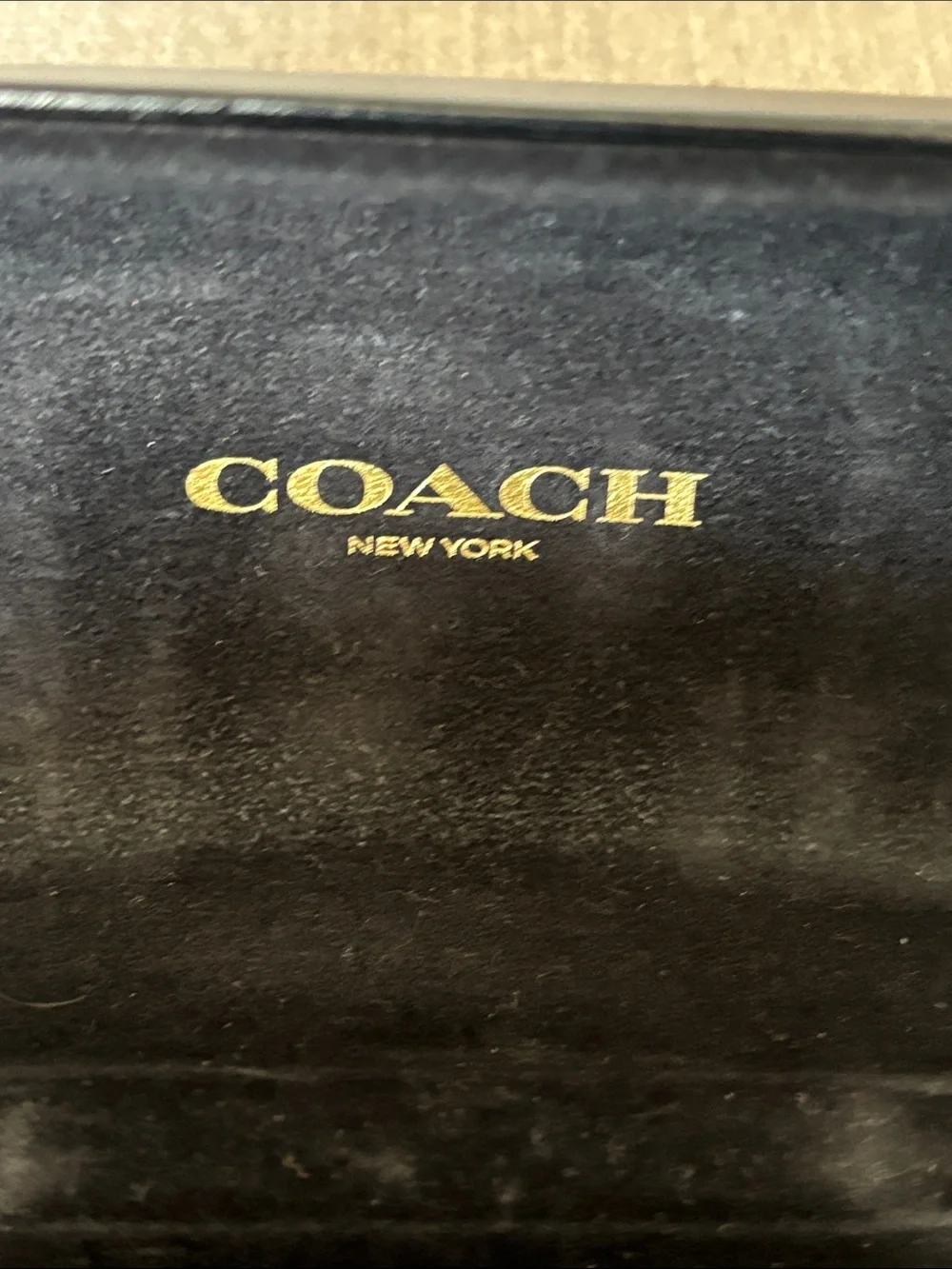 COACH Black Hard Shell Eyewear Case with Embossed Logo
